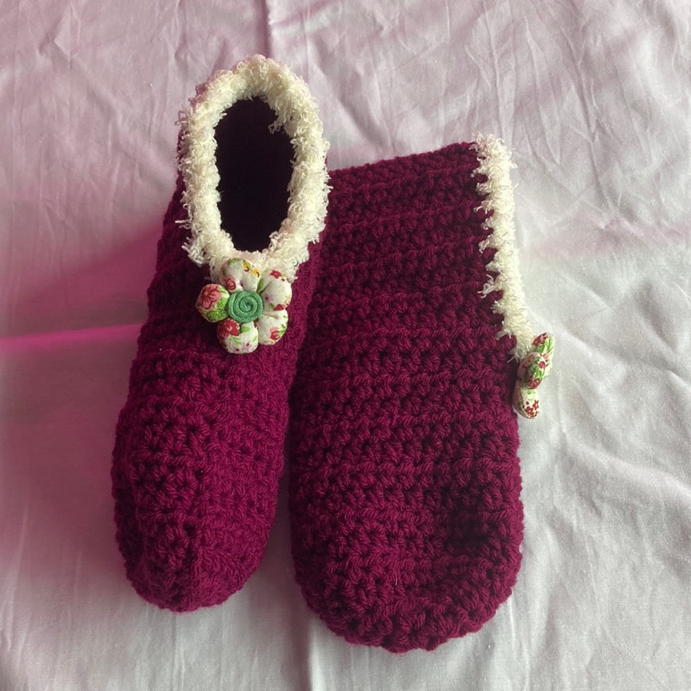 Hand crochet slippers
